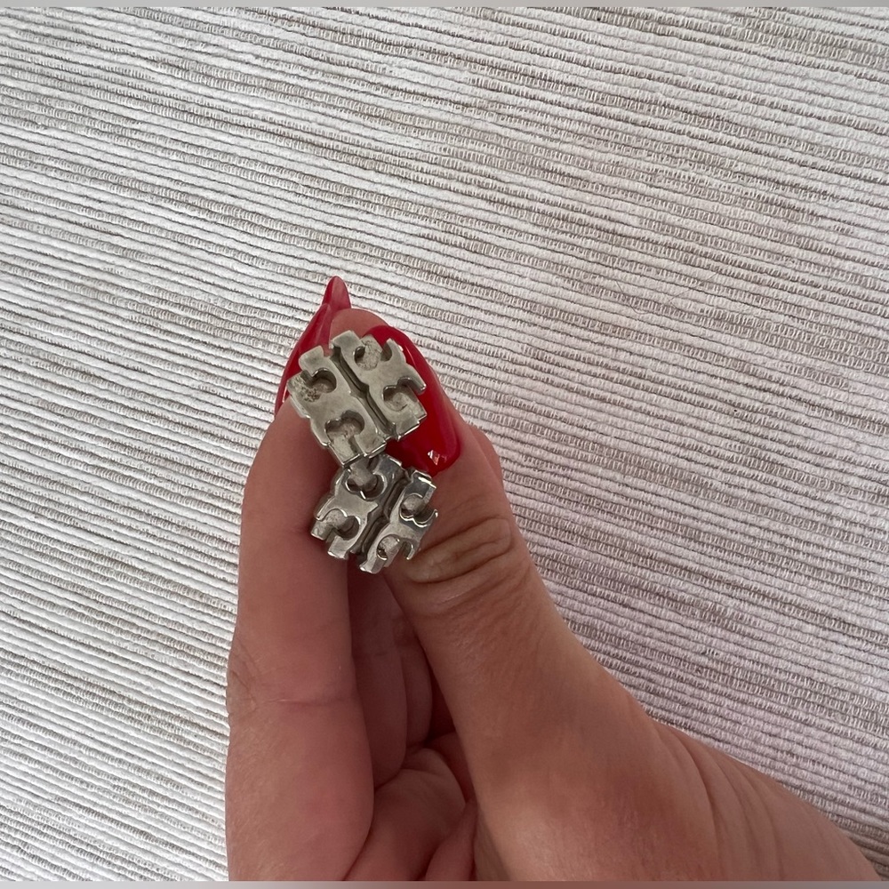 Large Silver Tory Burch Earrings